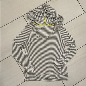 Splendid Gray and White Striped Hoodie